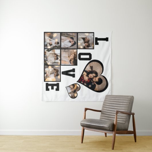 Ontwerp je eigen 8 fotocollage wandkleed (In Situ (horizontaal))