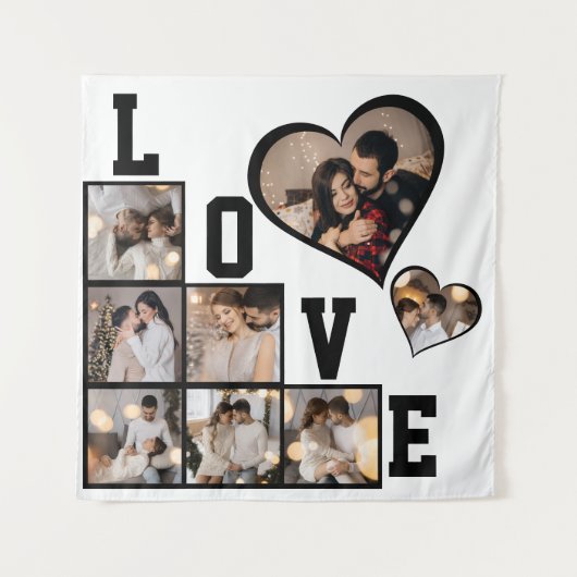 Ontwerp je eigen 8 fotocollage wandkleed (Voorkant)