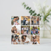 Ontwerp je eigen 9 fotocollage aankondiging (Staand voorkant)