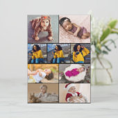 Ontwerp je eigen 9 fotocollage bedankkaart (Staand voorkant)