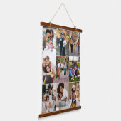 Ontwerp je eigen 9 fotocollage hangend wandkleed (Gebogen)
