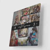 Ontwerp je eigen 9 fotocollage vierkante klok (Hoek)