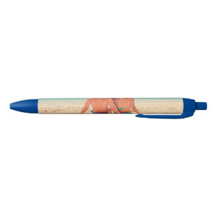 Ontwerp Je Eigen Aangepaste Fotopen Geschenk Blauwe Inkt Pen
