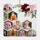 Ontwerp je eigen Bloemen 10 Fotocollage Keramisch Ornament (Achterkant)