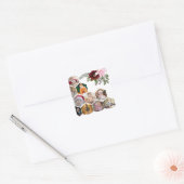 Ontwerp je eigen Bloemen 10 Fotocollage Vierkante Sticker (Envelop)