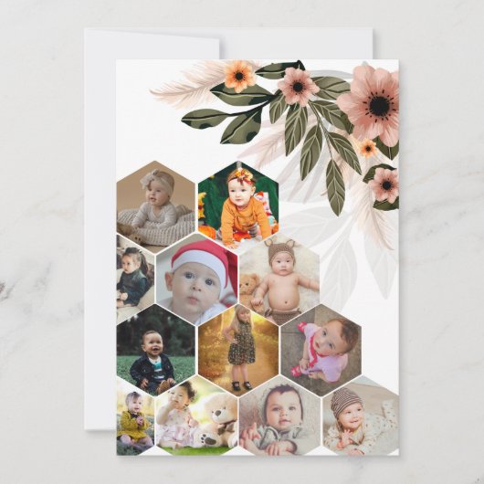 Ontwerp je eigen Bloemen 12 Fotocollage Aankondiging (Voorkant)