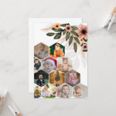 Ontwerp Je Eigen Bloemige 12 Foto Collage Kaart (Voorkant / Achterkant in situ)