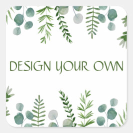 Ontwerp je eigen bloemstuk  vierkante sticker
