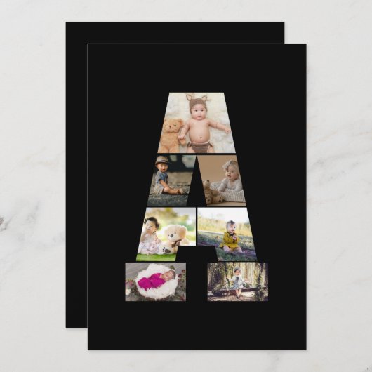 Ontwerp je eigen brief in een fotocollage aankondiging (Voorkant / Achterkant)