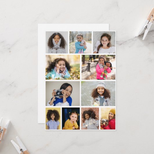 Ontwerp je eigen collage van 11 foto's kaart (Voorkant / Achterkant in situ)