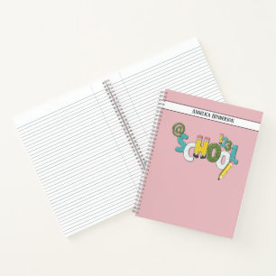 Ontwerp je eigen Custom School notities Lined Pink Notitieboek