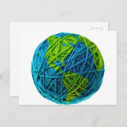 Ontwerp je eigen Earth Day Knit gehaakte hobbygare Briefkaart (Voorkant / Achterkant)