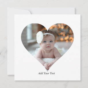 Ontwerp Je Eigen Enkel Hartvormige Foto Kaart