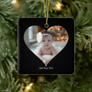 Ontwerp je eigen enkele hartvormige foto keramisch ornament