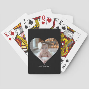 Ontwerp je eigen enkele hartvormige foto pokerkaarten
