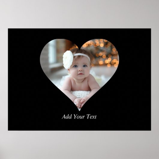 Ontwerp je eigen enkele hartvormige foto poster (Voorkant)