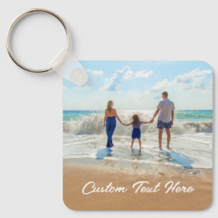 Ontwerp Je Eigen Familie Foto Sleutelhanger Aangep