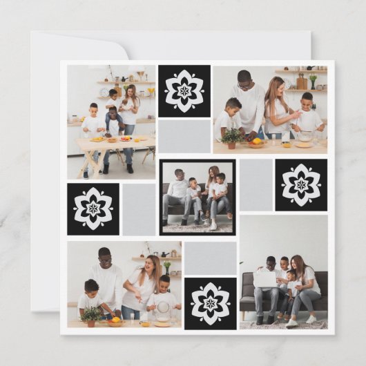 Ontwerp je eigen Floral 5 fotocollage Aankondiging (Voorkant)