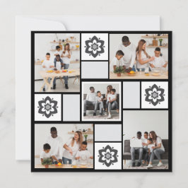 Ontwerp je eigen Floral 5 fotocollage Feestdagenkaart