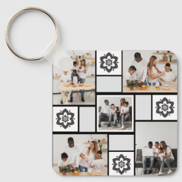 Ontwerp je eigen Floral 5 fotocollage Sleutelhanger