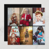 Ontwerp je eigen fotocollage met 6 foto's feestdagenkaart (Voorkant / Achterkant)