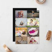 Ontwerp je eigen fotocollage met 8 foto's notitiekaartje (Voorkant / Achterkant in situ)