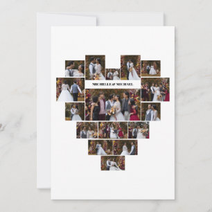 Ontwerp Je Eigen Hartvormige Fotocollage Aankondiging