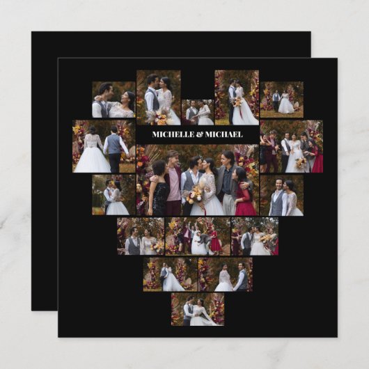 Ontwerp Je Eigen Hartvormige Fotocollage Aankondiging (Voorkant / Achterkant)