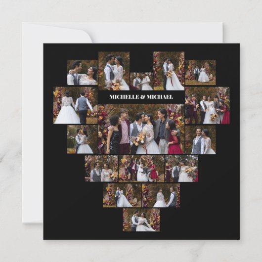 Ontwerp Je Eigen Hartvormige Fotocollage Aankondiging (Voorkant)