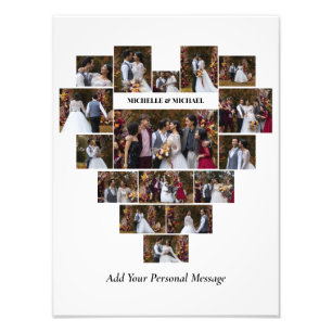 Ontwerp Je Eigen Hartvormige Fotocollage Foto Afdruk