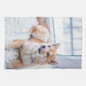 Ontwerp je eigen hond puppy foto theedoek (Horizontaal)