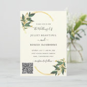 Ontwerp je eigen huwelijksuitnodiging met QR-code (Staand voorkant)