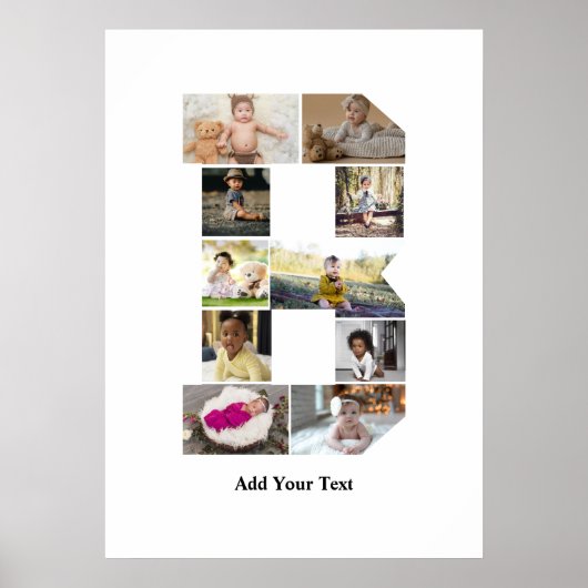 Ontwerp je eigen letter B Fotocollage Poster (Voorkant)