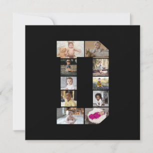 Ontwerp je eigen letter D fotocollage Feestdagenkaart