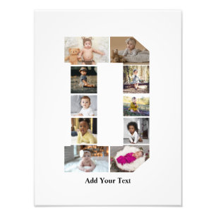 Ontwerp je eigen letter D fotocollage Foto Afdruk