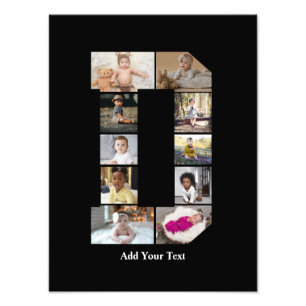 Ontwerp je eigen letter D fotocollage Foto Afdruk