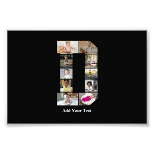 Ontwerp je eigen letter D fotocollage Foto Afdruk