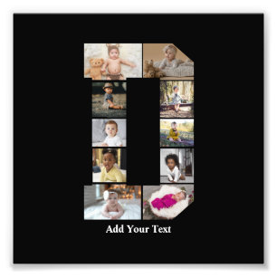 Ontwerp je eigen letter D fotocollage Foto Afdruk