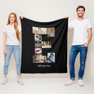 Ontwerp je eigen letter E fotocollage Fleece Deken
