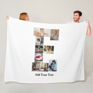 Ontwerp je eigen letter E fotocollage Fleece Deken