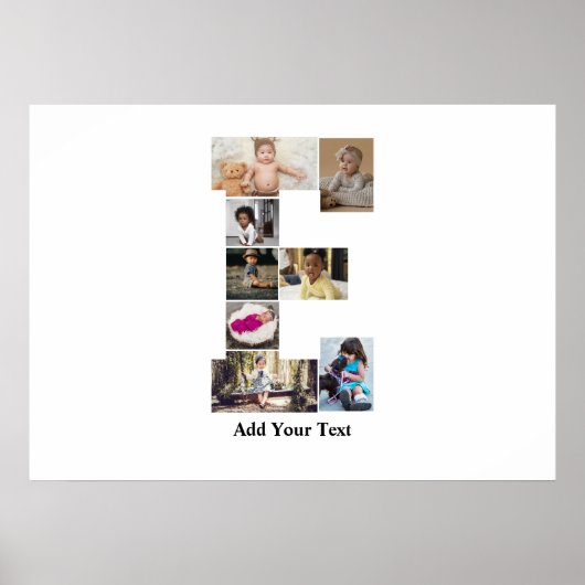 Ontwerp je eigen letter E fotocollage Poster (Voorkant)