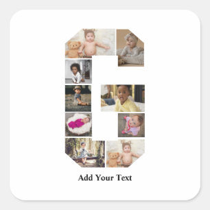 Ontwerp je eigen letter G fotocollage Vierkante Sticker