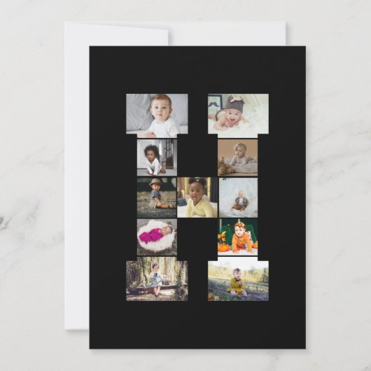Ontwerp je eigen letter H Fotocollage Aankondiging (Voorkant)