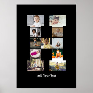 Ontwerp je eigen letter H Fotocollage Poster
