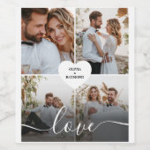 Ontwerp je eigen liefde collage fotografie wijn etiket (Enkel label)