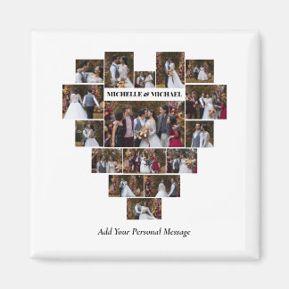 Ontwerp je eigen liefde hart vormige fotocollage magneet
