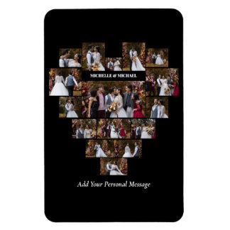 Ontwerp je eigen liefde hart vormige fotocollage magneet