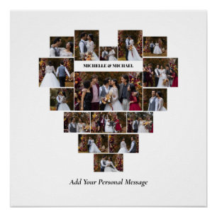 Ontwerp je eigen liefde hart vormige fotocollage perfect poster