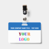 Ontwerp Je Eigen Logo of Foto Naam Zakelijk Badge (Voorzijde met clip)