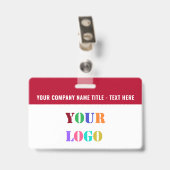 Ontwerp Je Eigen Logo of Foto Naam Zakelijk Badge (Achterkant met clip)